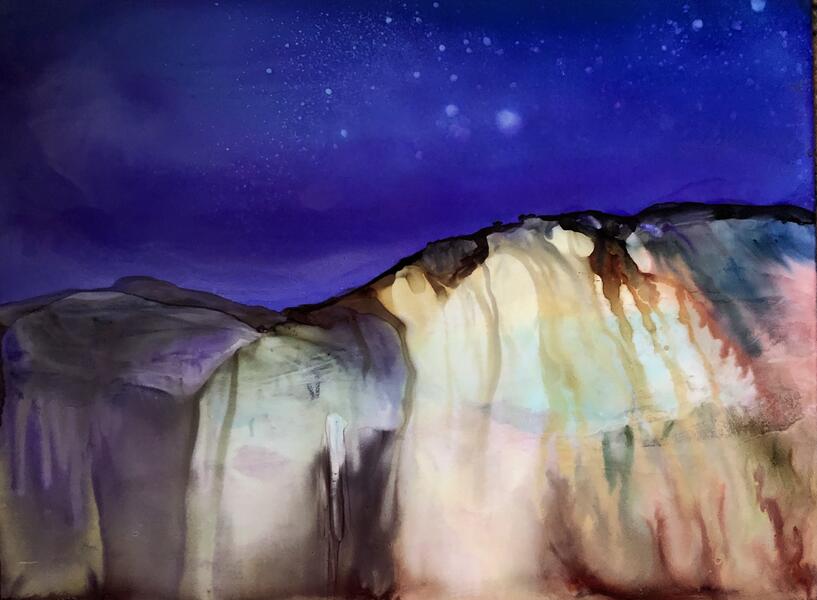 cliffs in starlight