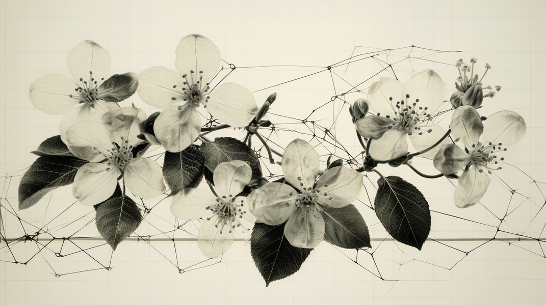 Apple blossom tessellated grid
