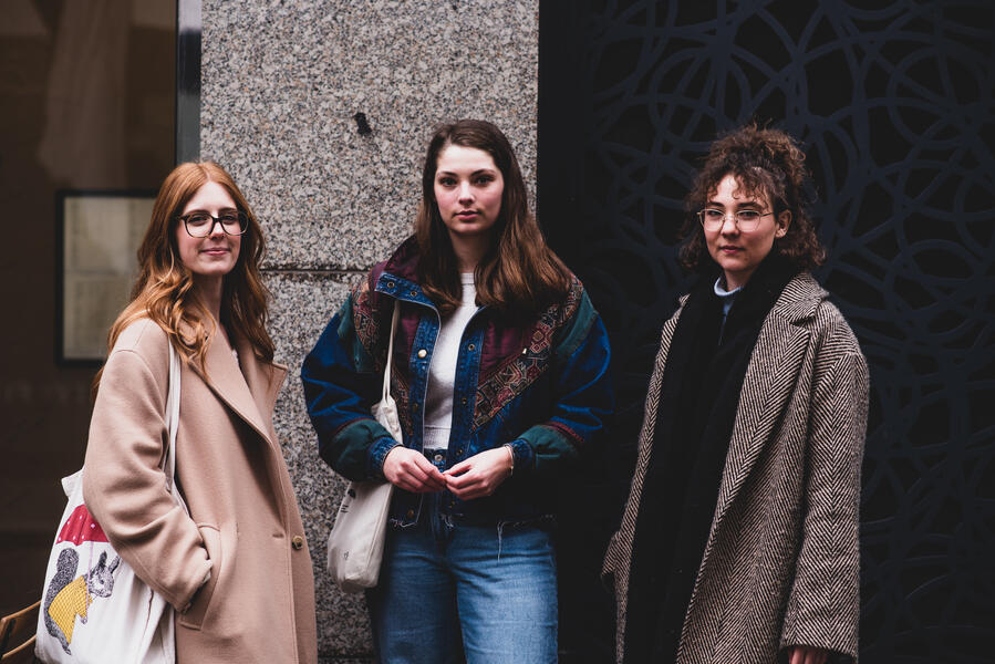 Three Young Women in Coats, London, from Street Portraits 
