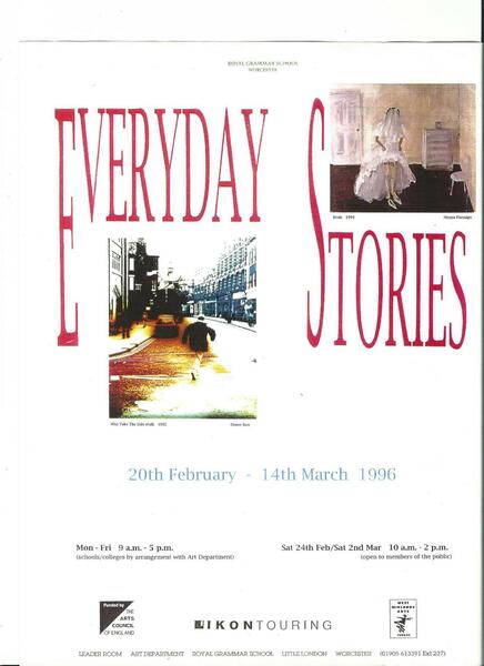 Denée Barr Everday Stories Ikon Gallery Group Touring Exhibit Flier UK May 1995 - May 1996 