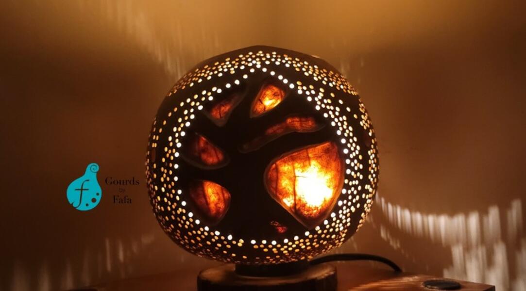 Tree of Life Gourd Lamp