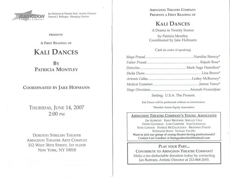 KALI DANCES Reading -- NYC