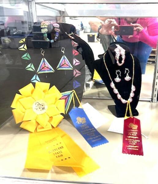 State Fair Entry - On Display with the Blue and Yellow Ribbons