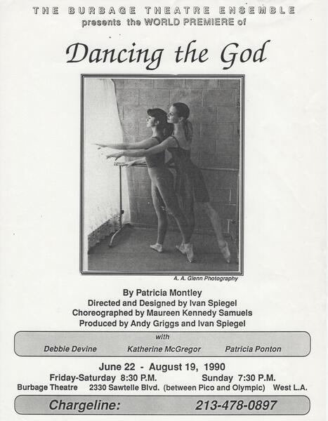 Poster--DANCING THE GOD -- Burbage Theatre