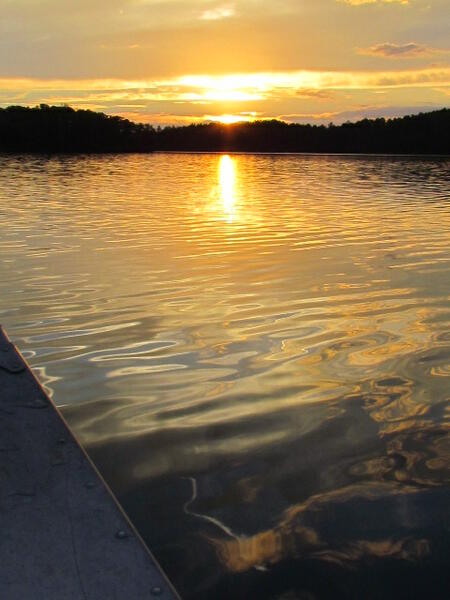 sunset from canoe