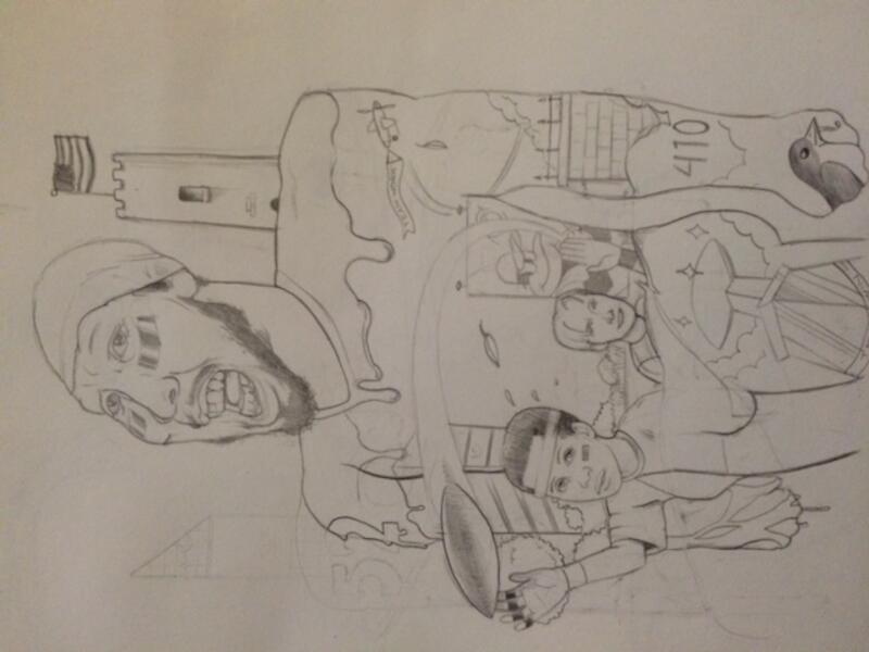 Ray Lewis Mural Preliminary Sketch