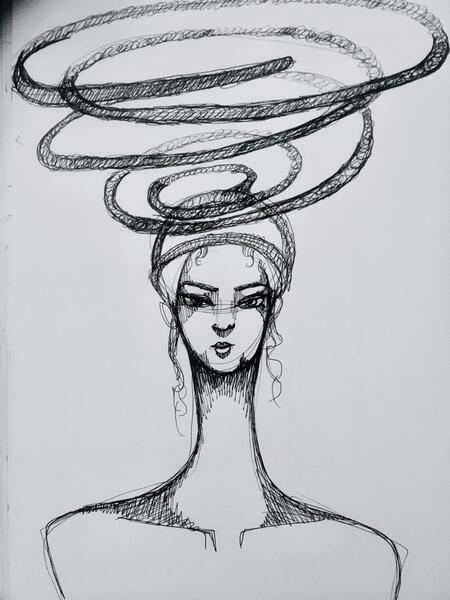 Spiral Headdress Sketch