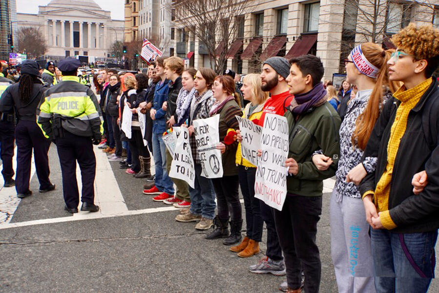Youth Brigade Protesting Donald Trump's Inauguration