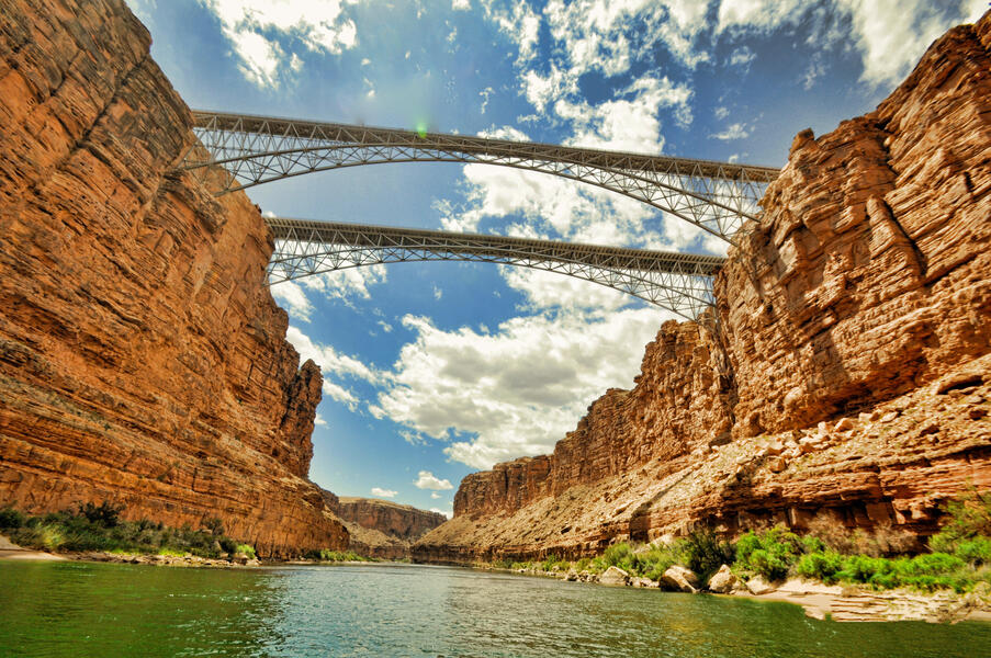 The Navajo Bridge Twins Over the Colorado River