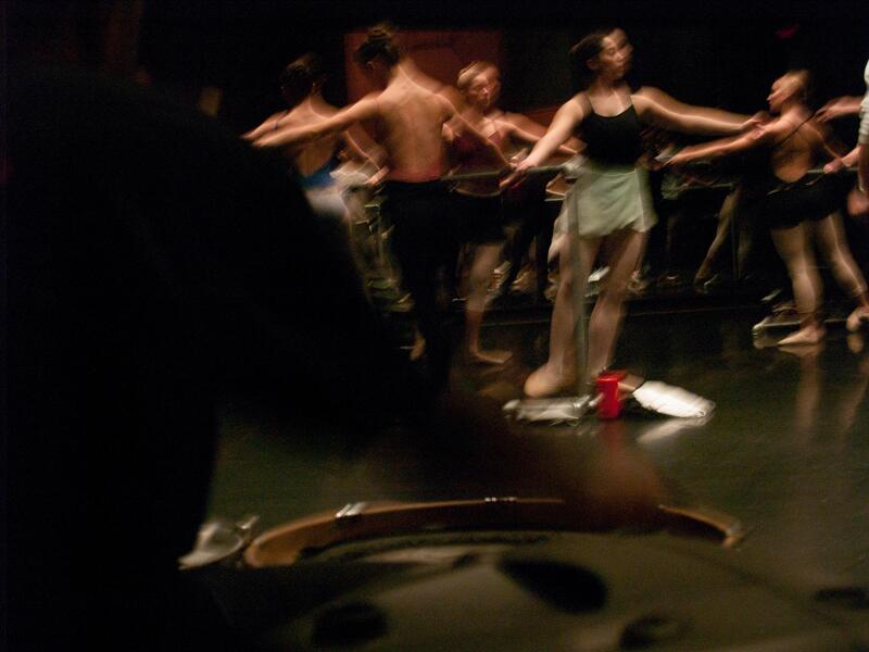 Barre: Shodekeh providing music for Runqiao Du's Ballet Level II Class @ the Towson University Department of Dance, 2014. 