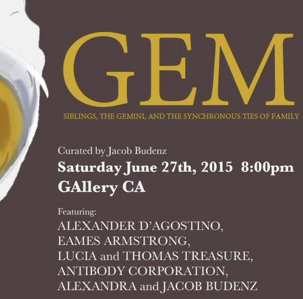 GEM: a Reflection on Siblinghood (Gallery CA, 2015)
