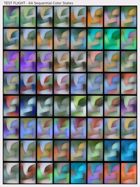 Test Flight in 64 consecutive color-states.