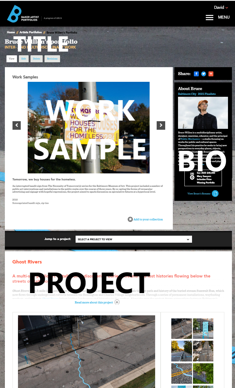 screenshot of portfolio