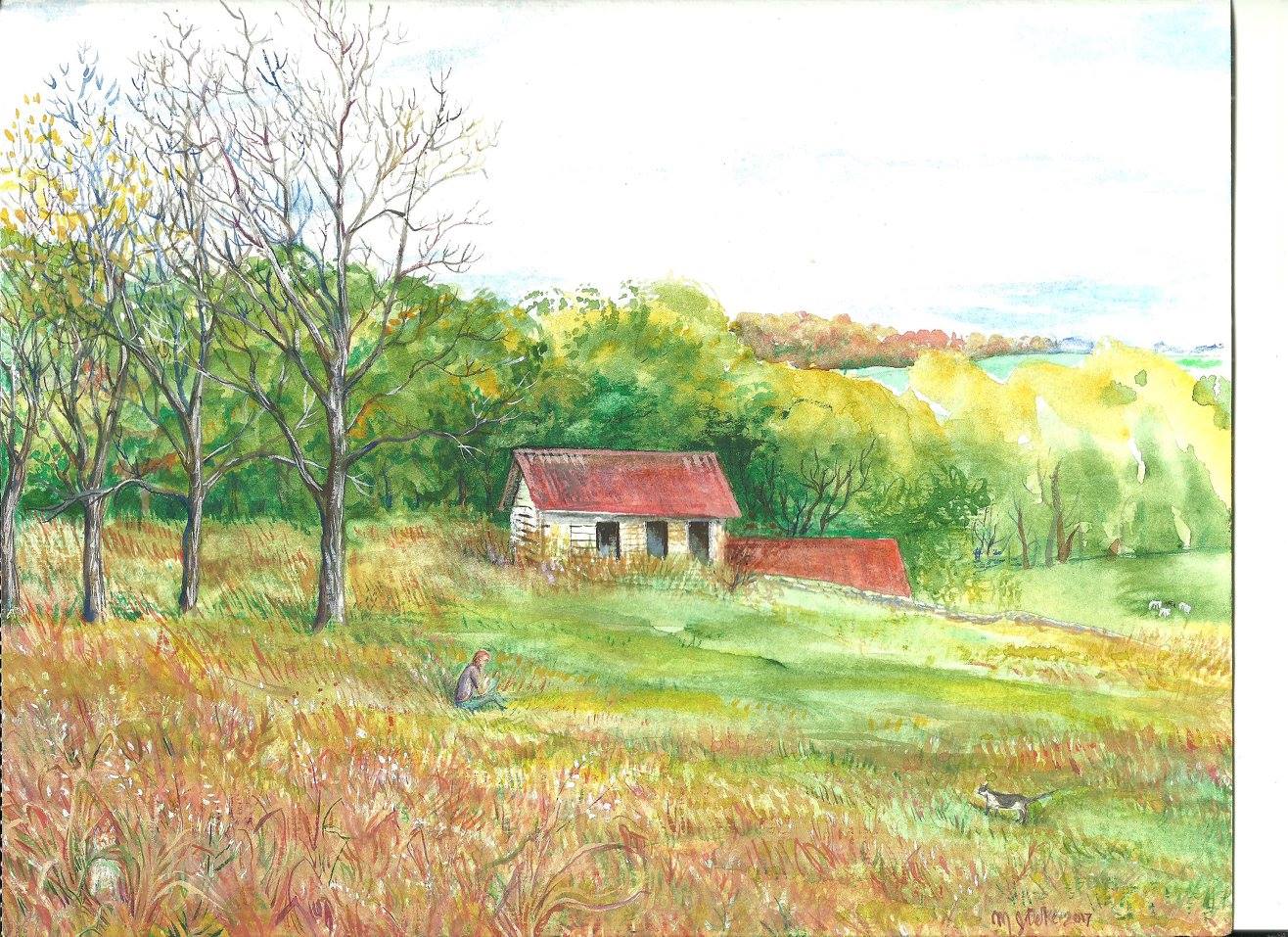 watercolor landscape plein air