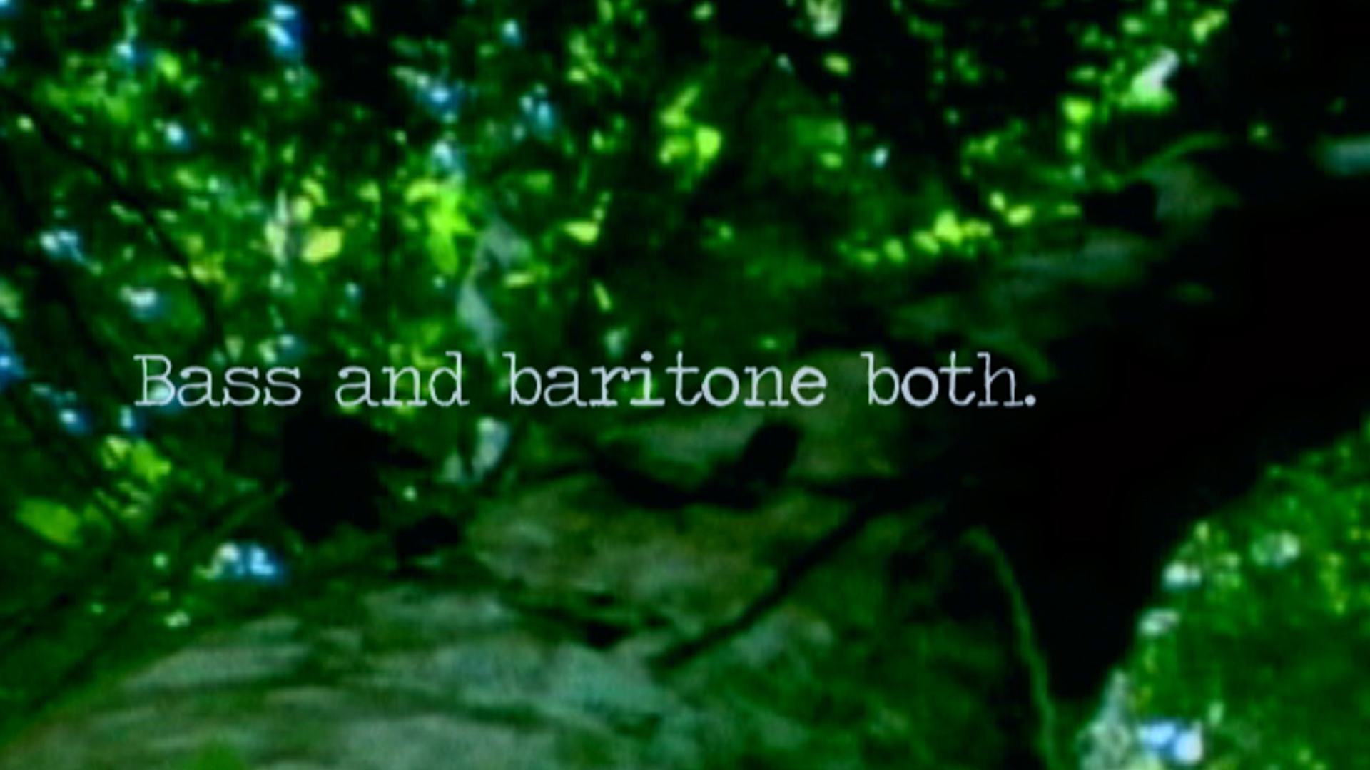 Bass and Baritone; The journal writ large