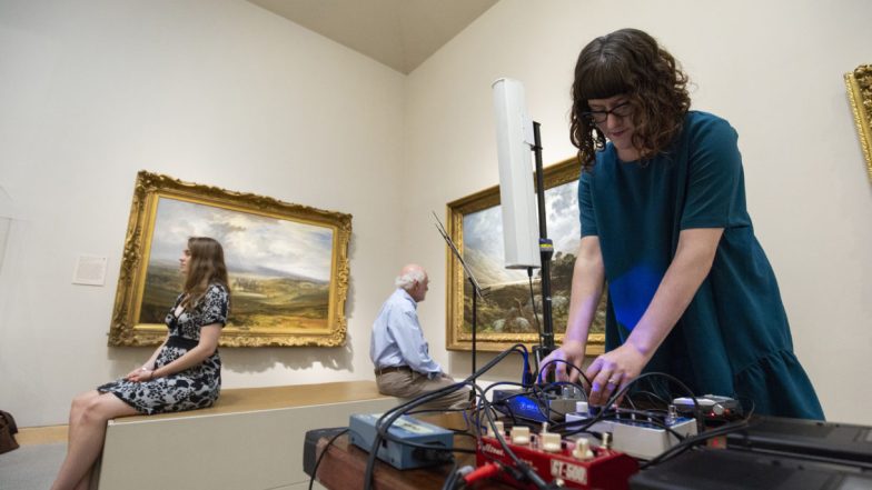 Violist and composer Liz Meredith performs an original work meditating on the landscape paintings on the 4th floor in 2018. The Walters Museum Members Magazine (Summer, 2019).