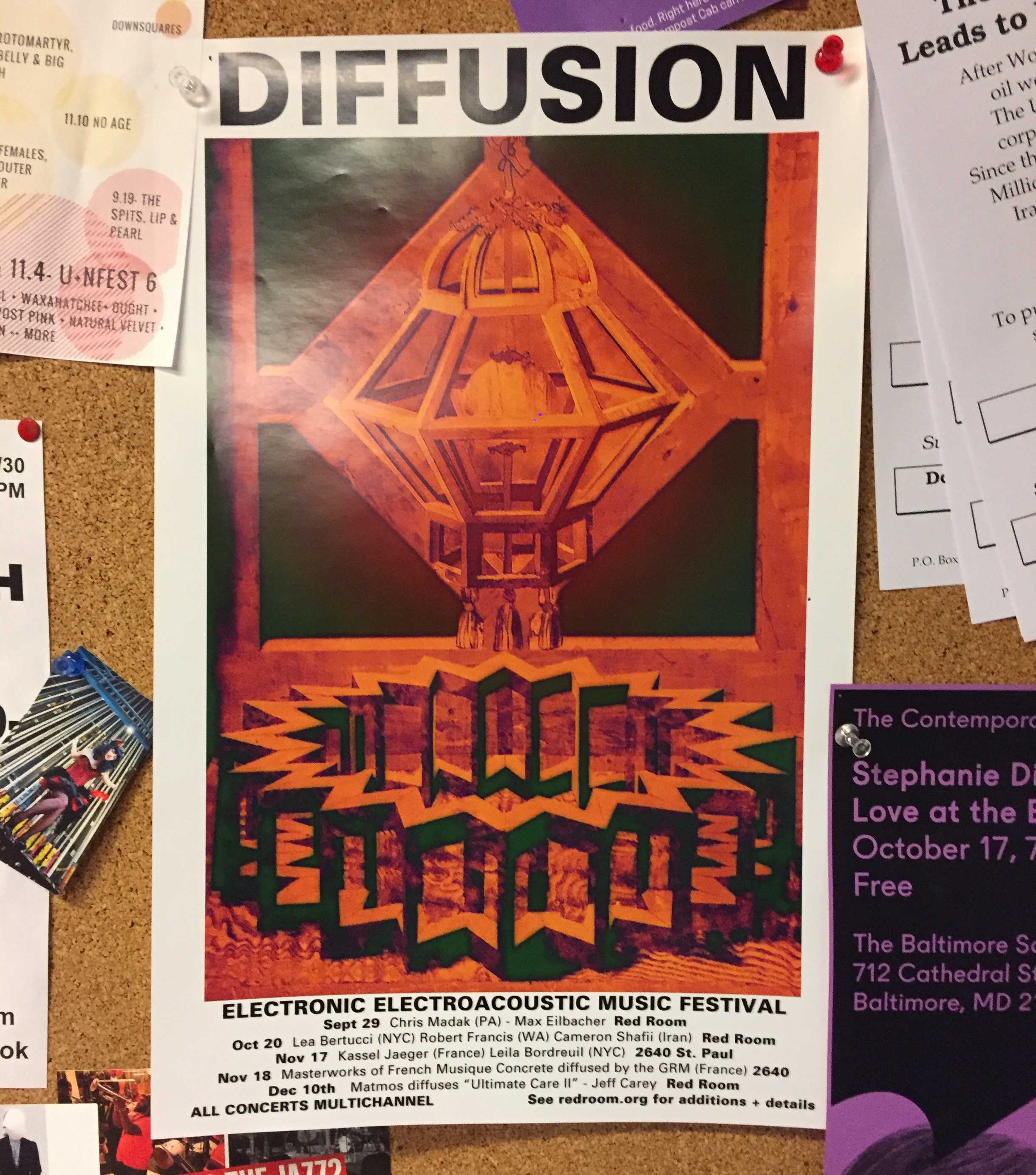 Poster for the Diffusion Festival for multi-channel electronic music