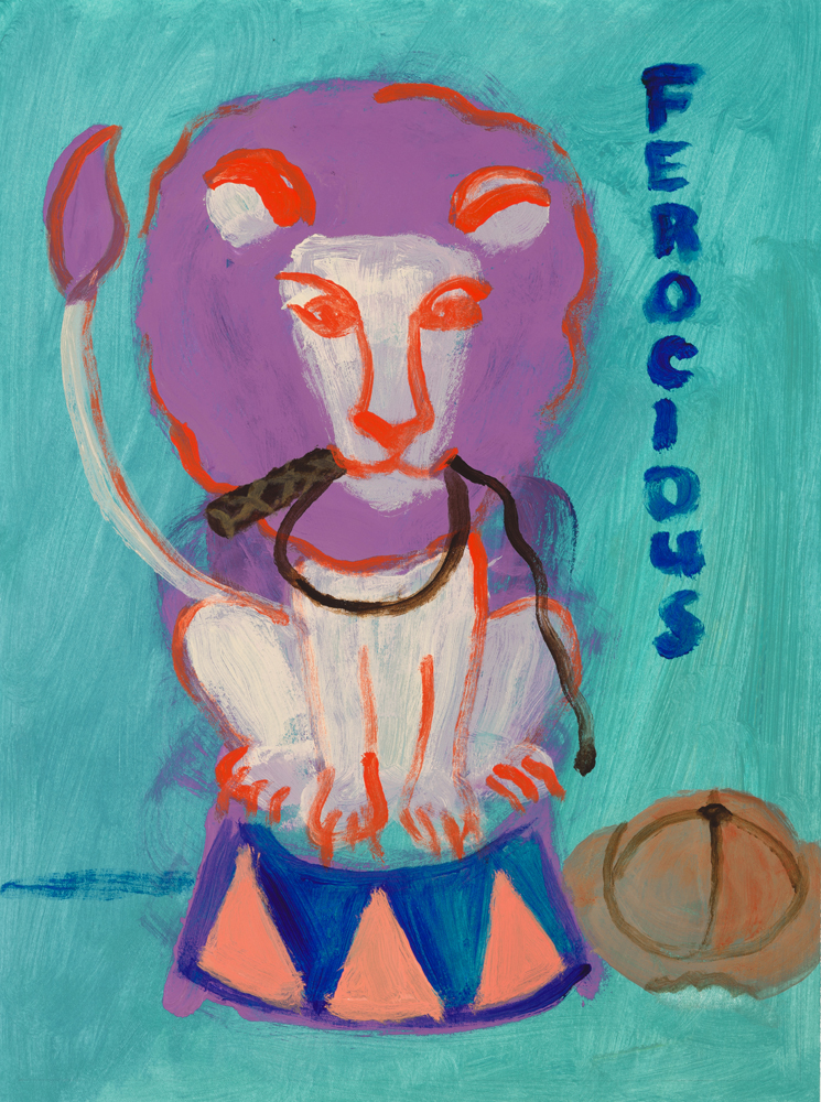 Circus - Ferocious Lion, painting by Carol McGraw