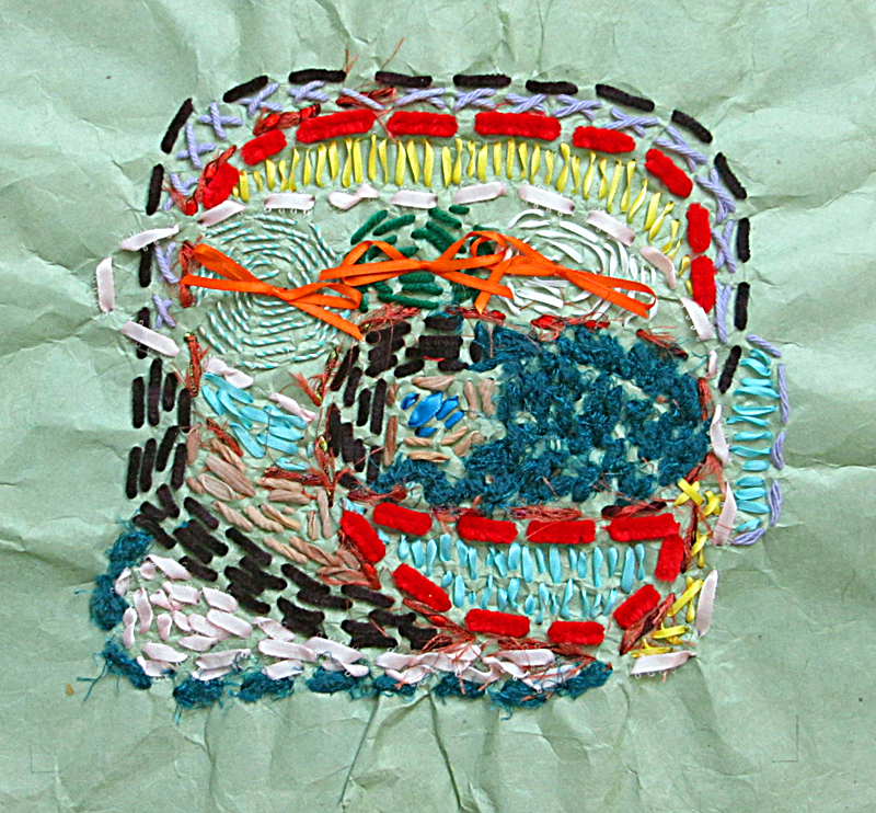 Stitched Painting 4, sewn "painting" on paper by Carol McGraw