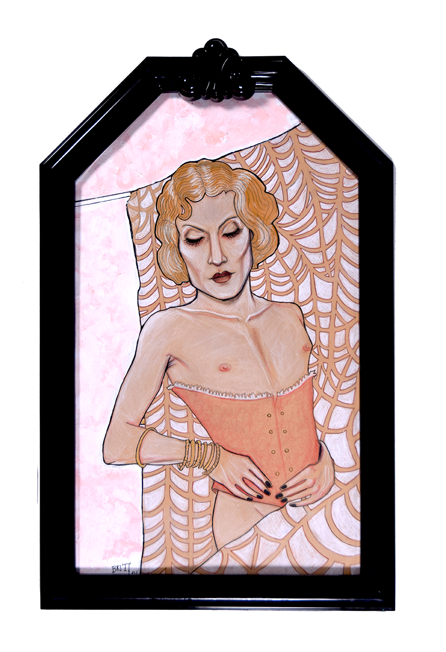 mixed media drawing of Barbette