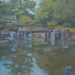 Kyoto, Nijo Castle Water Garden, Cloudy