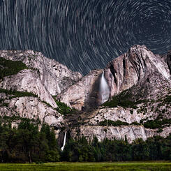Yosemite Falls by Moonlight