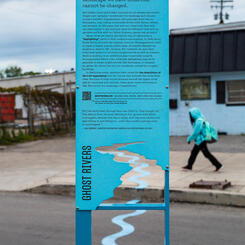 Ghost Rivers site 10 (detail of sculptural signage)