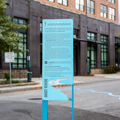 Ghost Rivers site 7 (detail of sculptural signage)