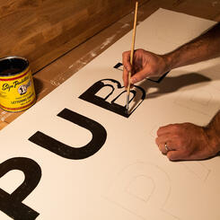 Hand-painting Public Park signage