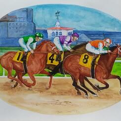 PIMLICO watercolor on paper M.J. Oelke c 2023
