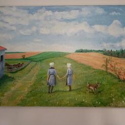 The Neighbors Farm, oil on canvas, M. J. Oelke 