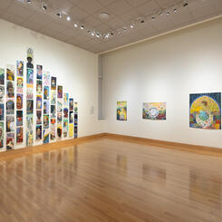 Installation including several Bird paintings