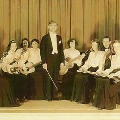 The Baltimore Orchestra, ca. 1940, with director Conrad Gebelein (standing center)