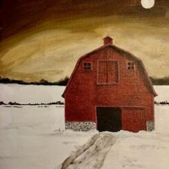 Barn in Moon Light