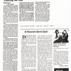 Reviews of Burbage Theatre Production of DANCING THE GOD