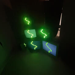 Electric Body a modular installation that can come off the wall and be installed in different areas in the room