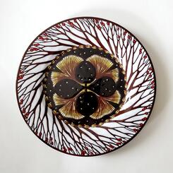 Ginkgo and Red Berries plate
