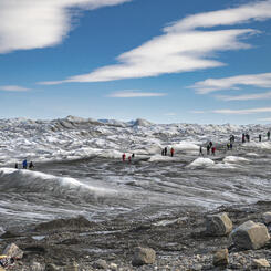 Tour Group Walking on the Greenland Ice Sheet, Point 660 