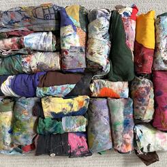 Painting Rag Shirts Rolled Up