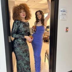 Melissa and Britt in their dressing room