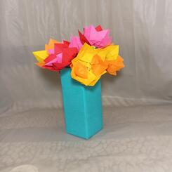 Intricate JacquiFlowers in Blue Vase