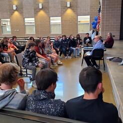 Discussion with Casper middle school students