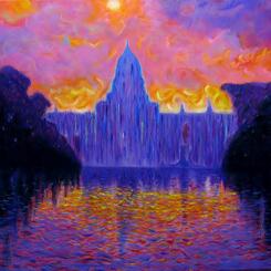 Modern Art Meets Cubism - Capitol III at Sunset