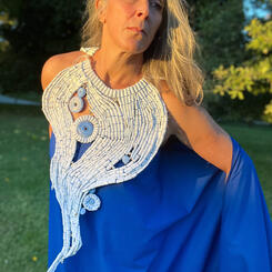 Earle Necklace - Women Warrior Breastplate in Honor of Oceanographer, Sylvia Earle