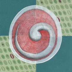 Red Spiral Button
