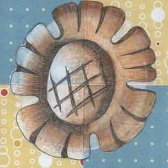 Wooden Flower Button