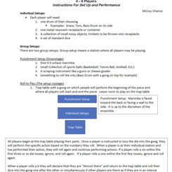 Instructions for Performance