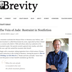 The Vein of Jade: Restraint in Nonfiction
