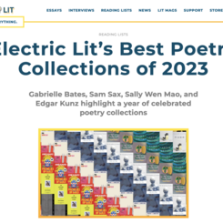 Electric Literature names FIXER a Best Poetry Collection of 2023