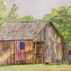 Shed with Flag